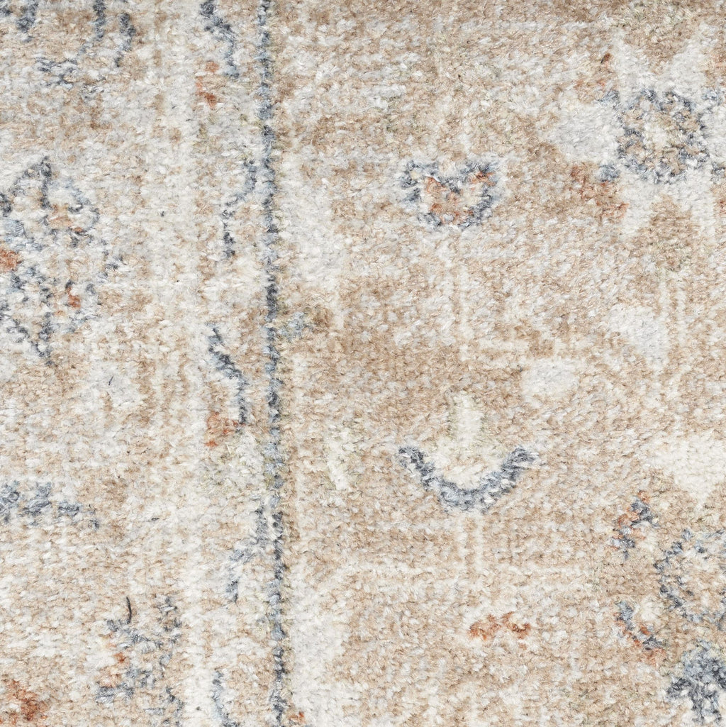 7' X 9' Sage Oriental Power Loom Distressed Washable Area Rug