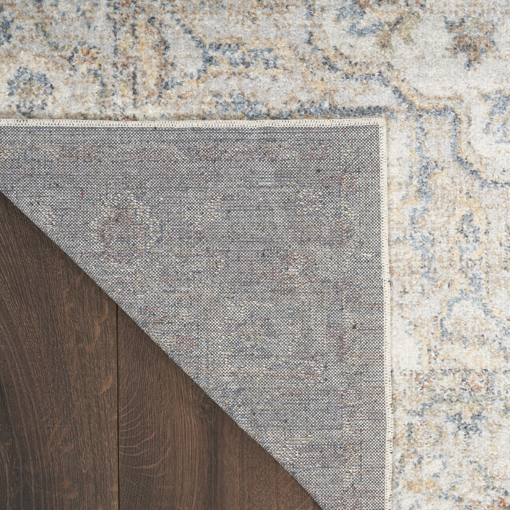 4' X 6' Gray Oriental Power Loom Washable Area Rug