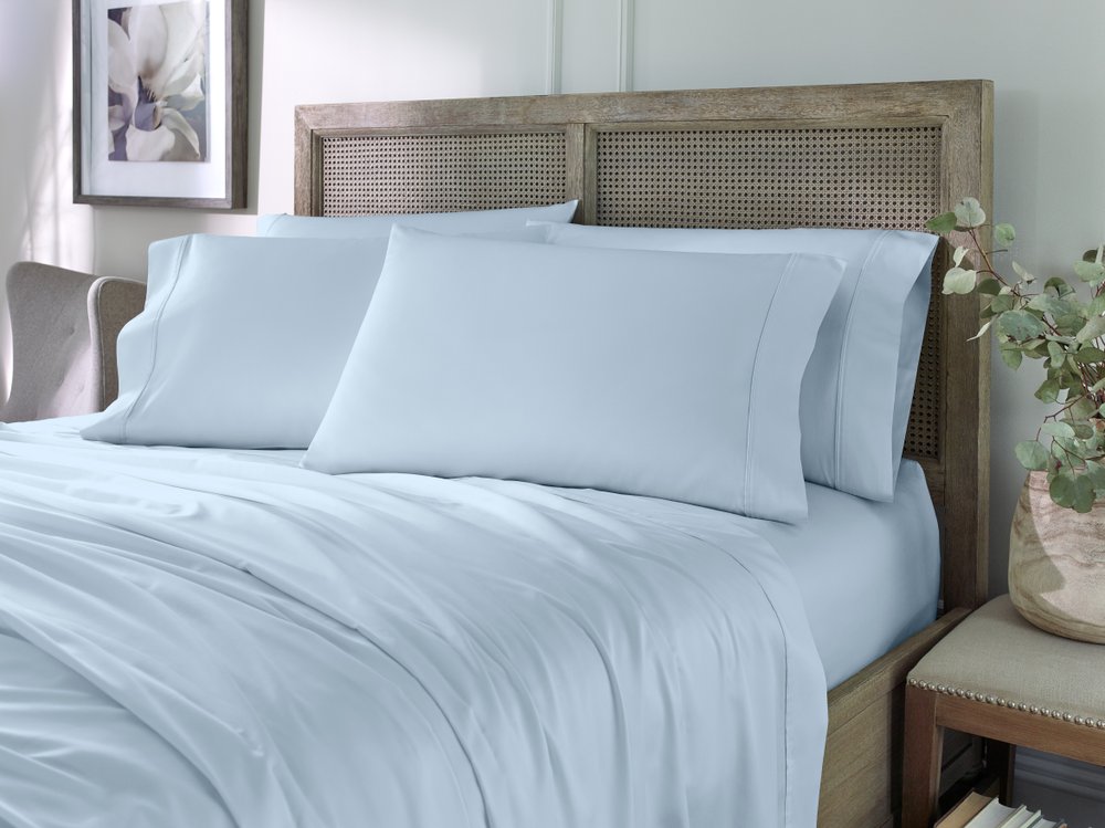 Six Piece Powder Blue Tencel Lyocell King Sheet Set