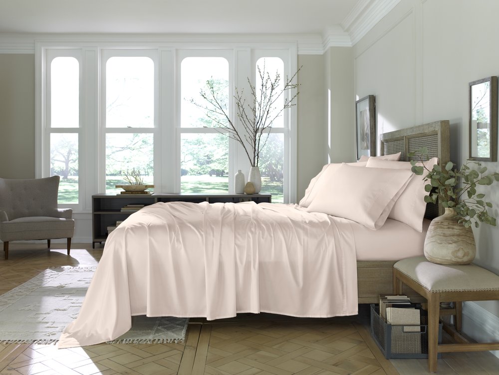 Six Piece Blush Tencel Lyocell King Sheet Set