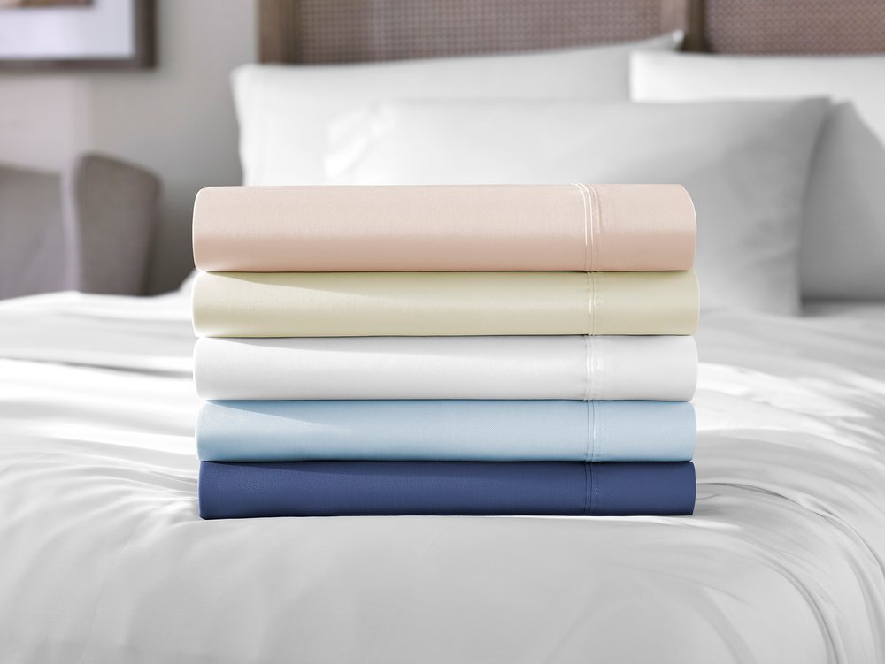 Six Piece Powder Blue Tencel Lyocell Queen Sheet Set
