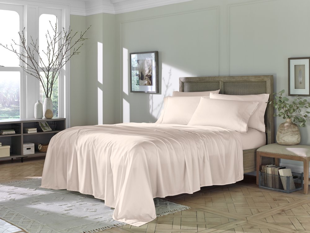 Six Piece Blush Tencel Lyocell Queen Sheet Set