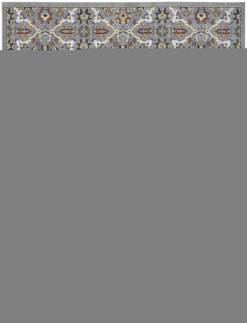 7' x 10' Green and Ivory Floral Power Loom Area Rug