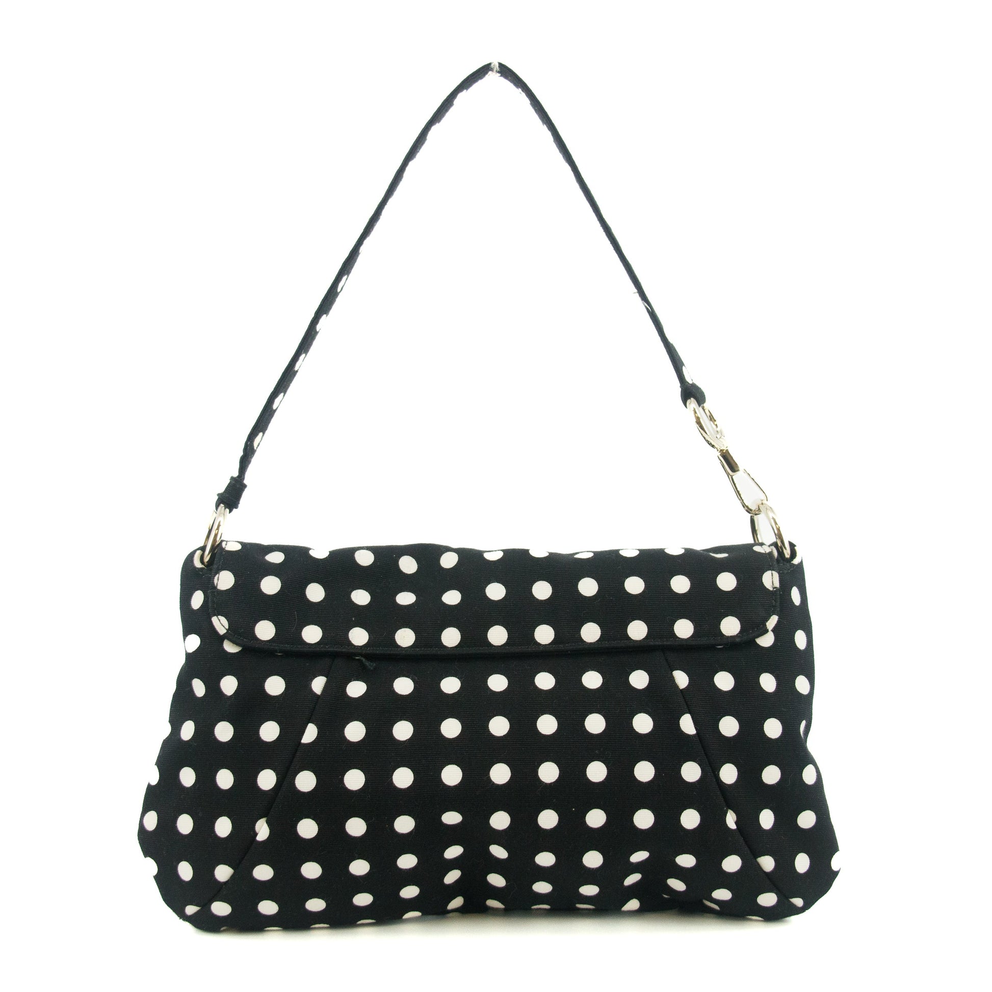 Yves Saint Laurent Canvas Black Polka Dot Shoulder Bag #5276