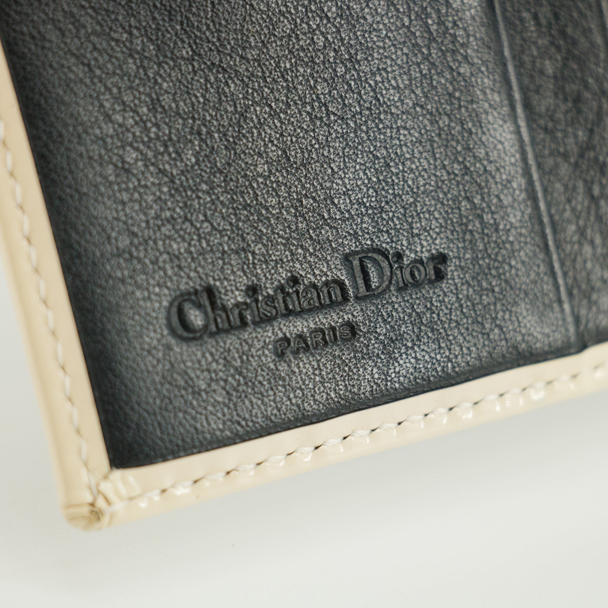 Christina Dior Trotter Canvas/Patent Leather Navy Compact Wallet #5300
