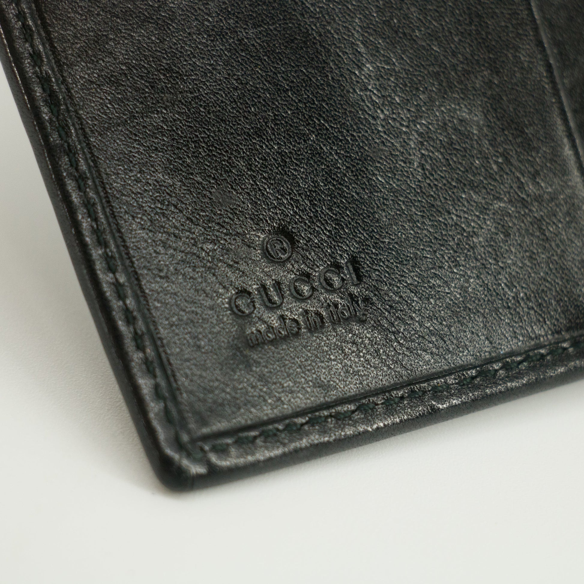 Gucci Sherry Web Black Leather Bifold Wallet #5301