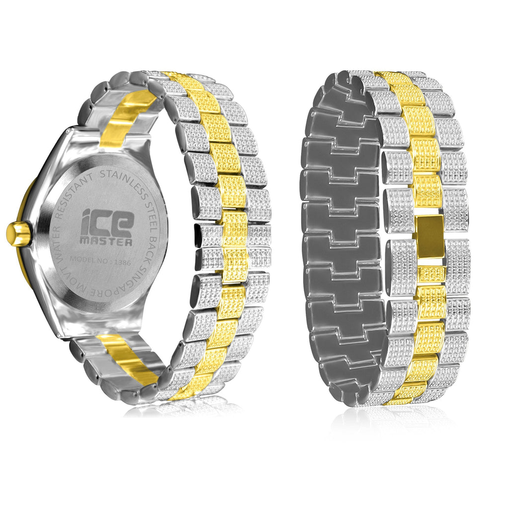 Rhinestone Iced Out Watch And Bracelet Set Bling Luxury