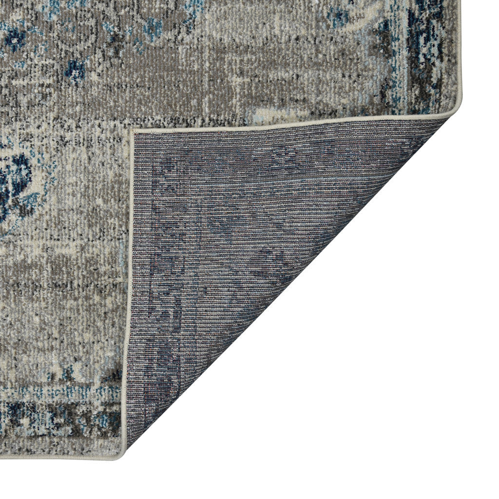 5' x 7' Teal Blue Medallion Power Loom Area Rug
