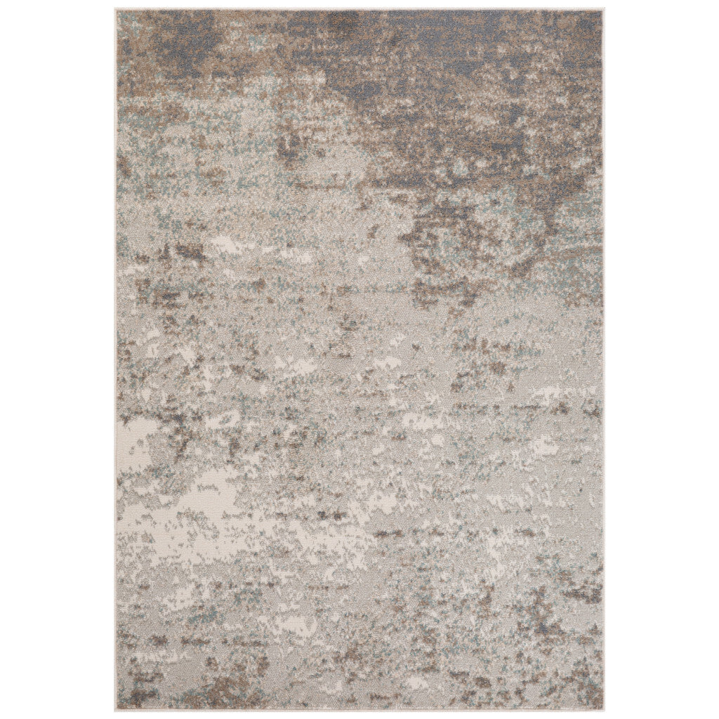 6' X 9' Gray and Dark Gray Abstract Power Loom Area Rug
