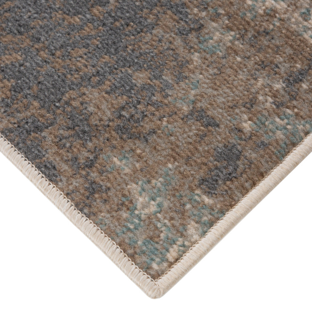 6' X 9' Gray and Dark Gray Abstract Power Loom Area Rug