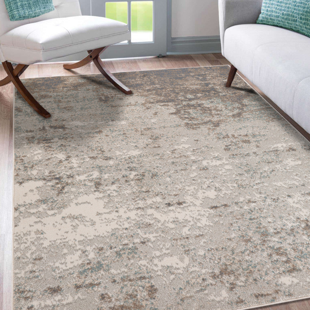 6' X 9' Gray and Dark Gray Abstract Power Loom Area Rug