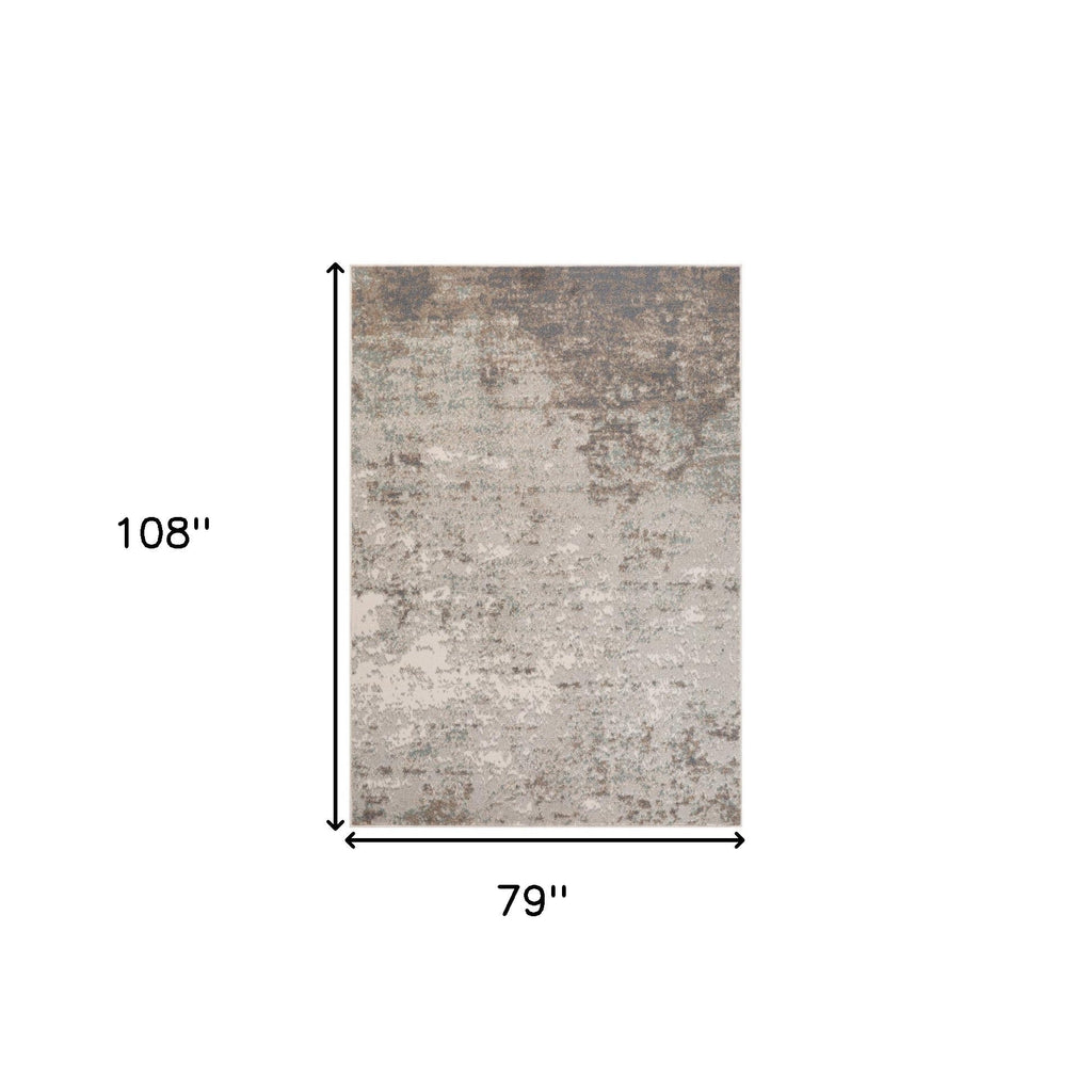 6' X 9' Gray and Dark Gray Abstract Power Loom Area Rug