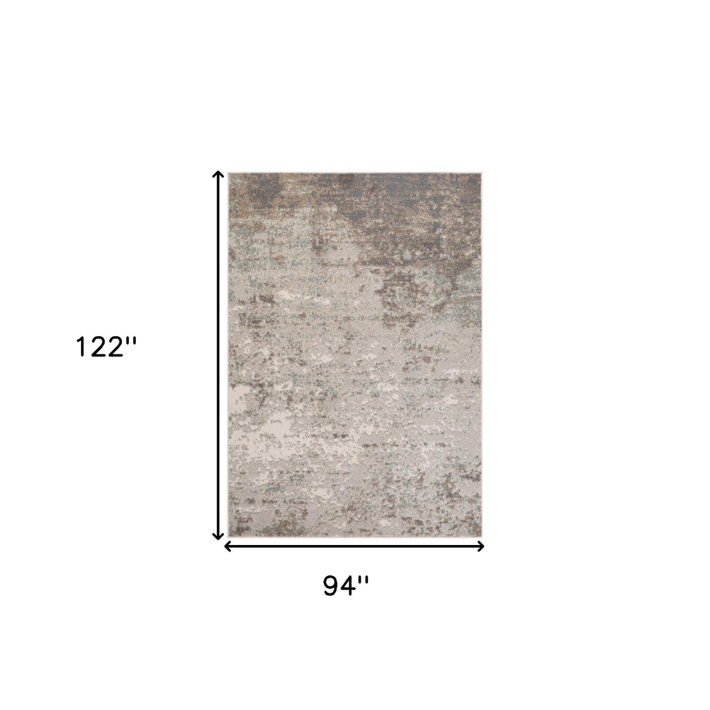 8' X 10' Gray and Dark Gray Abstract Power Loom Area Rug