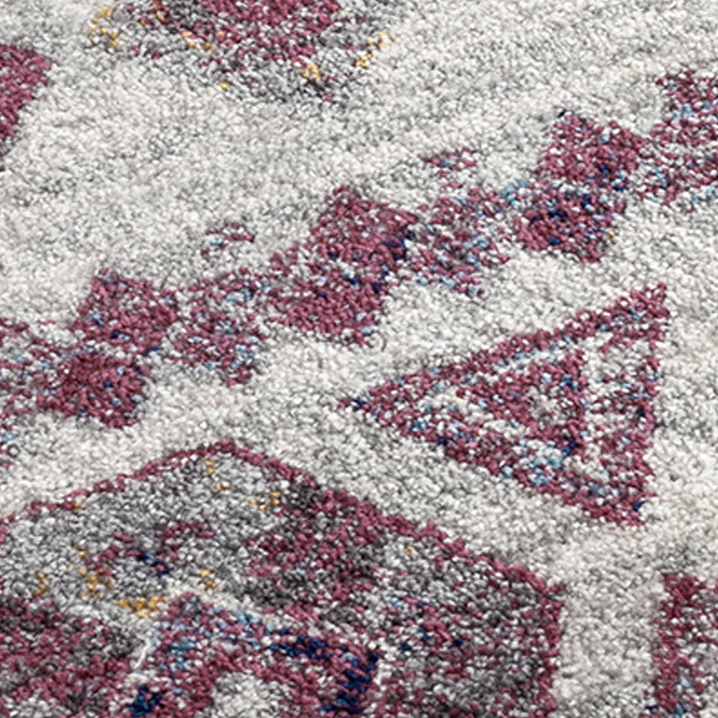 5' X 8' Ivory Blue and Orange Geometric Power Loom Area Rug