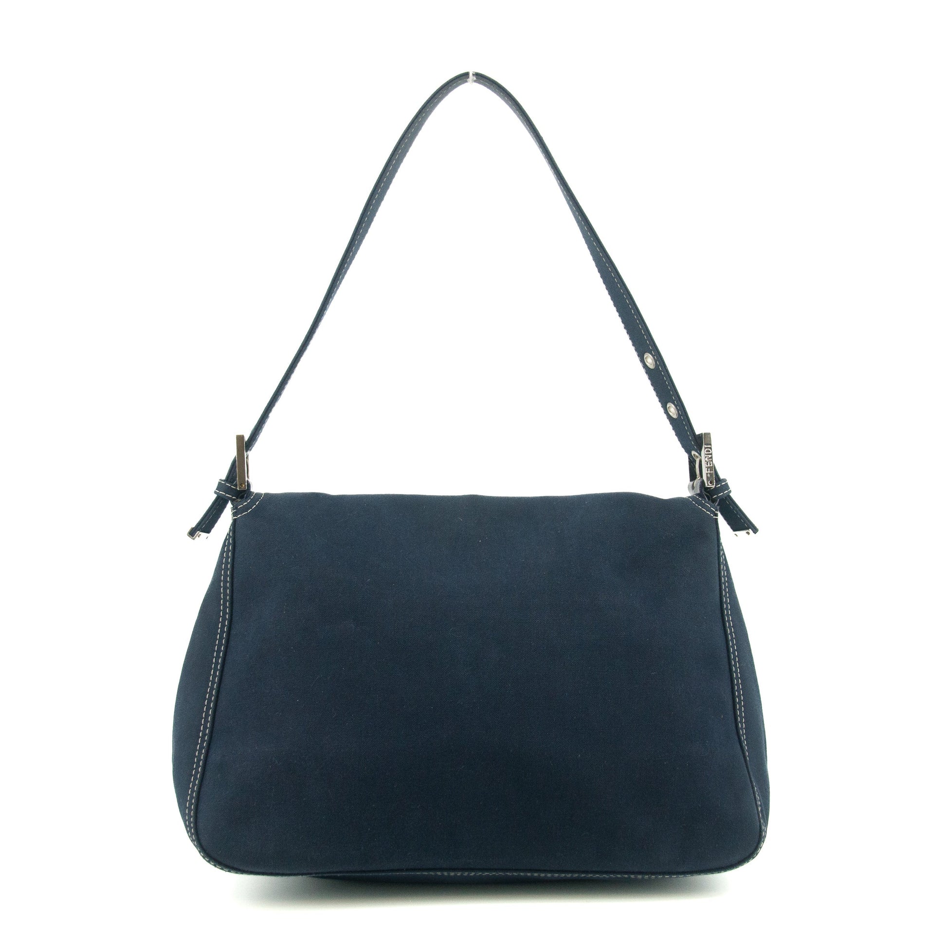 Fendi Mamma Baguette Denim Black Shoulder Bag  #5426