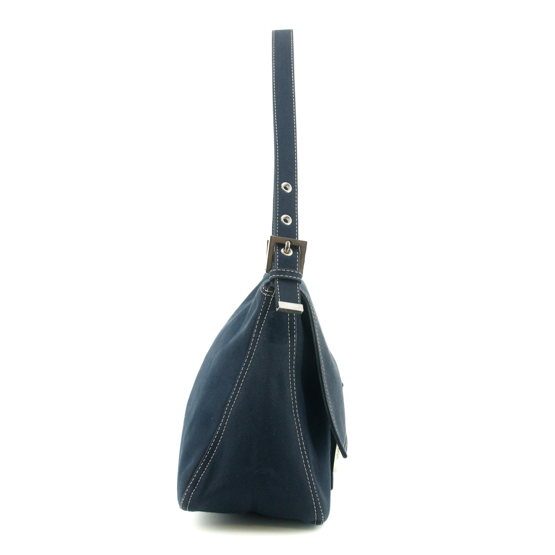 Fendi Mamma Baguette Denim Black Shoulder Bag  #5426