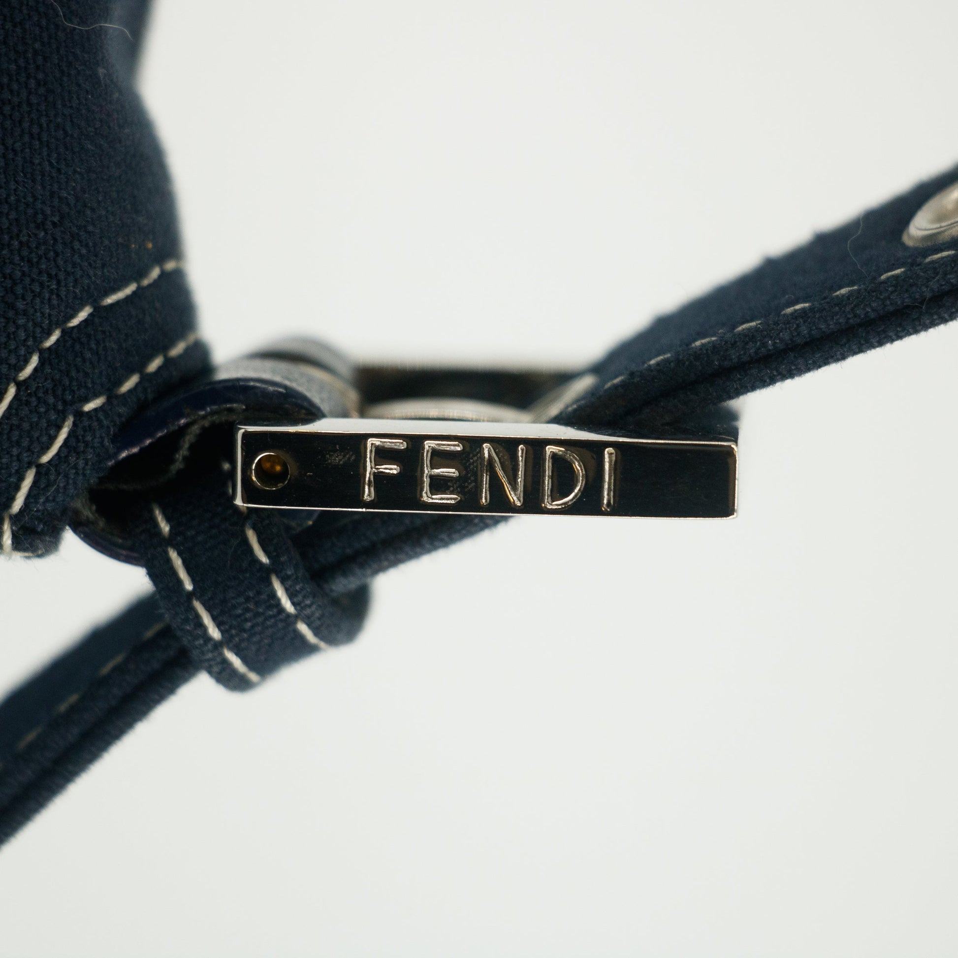 Fendi Mamma Baguette Denim Black Shoulder Bag  #5426