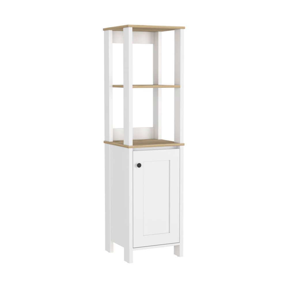 16" White Wood Freestanding Single Door Bathroom Vanity