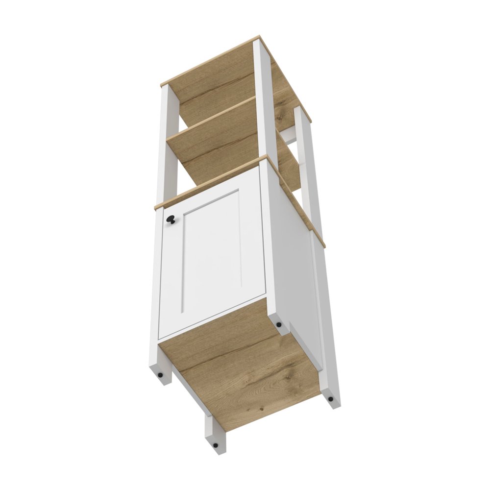 16" White Wood Freestanding Single Door Bathroom Vanity
