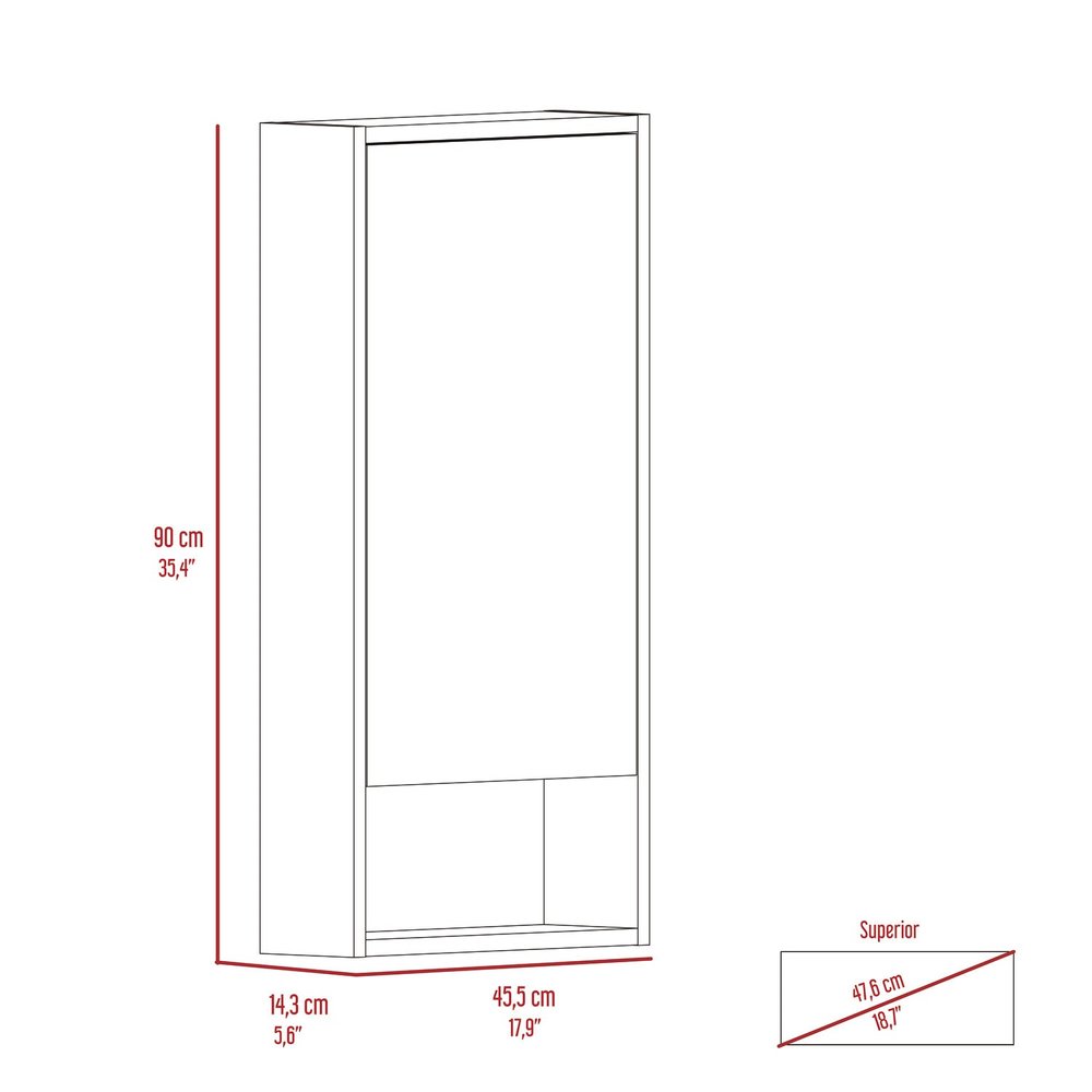 18" Light Gray Wood Floating Single Door Bathroom Vanity And Medicine Cabinet With Mirror