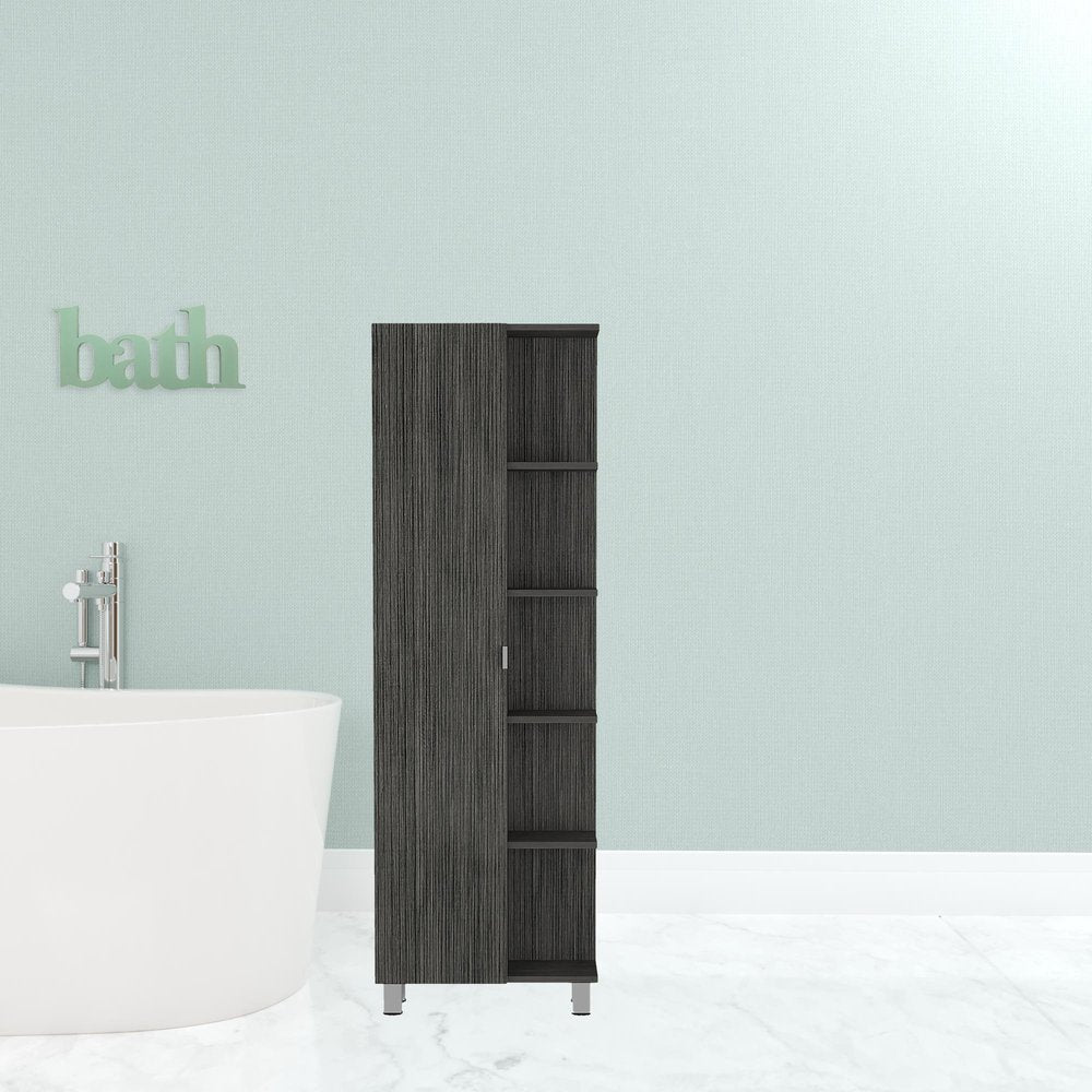 20" Smoky Black Wood Freestanding Single Door Bathroom Vanity