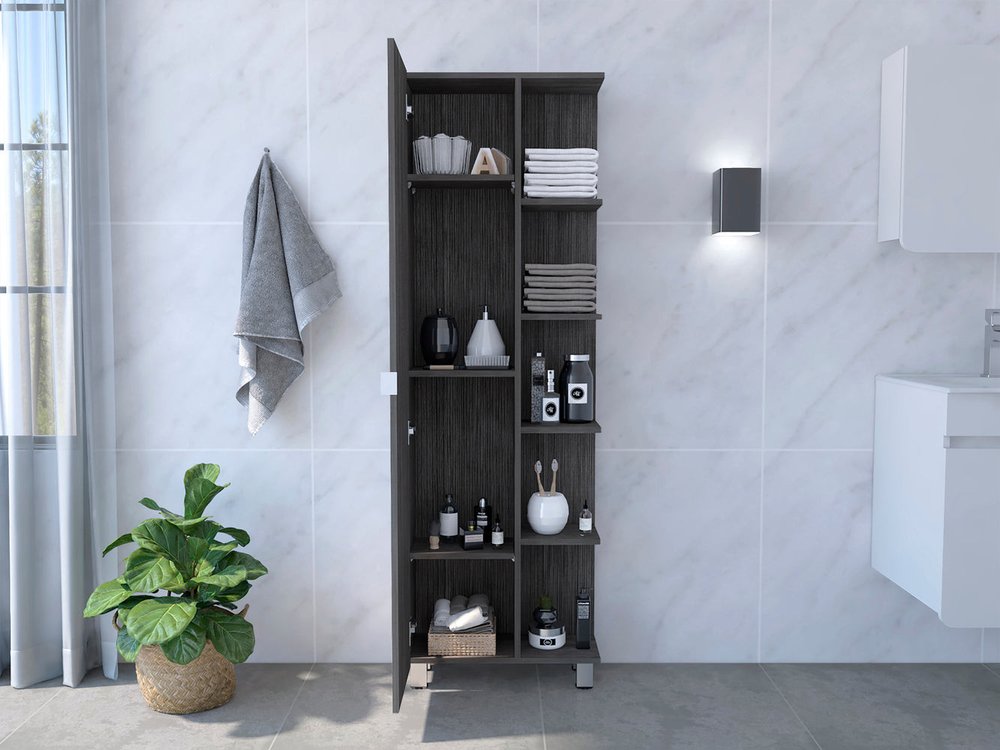 20" Smoky Black Wood Freestanding Single Door Bathroom Vanity