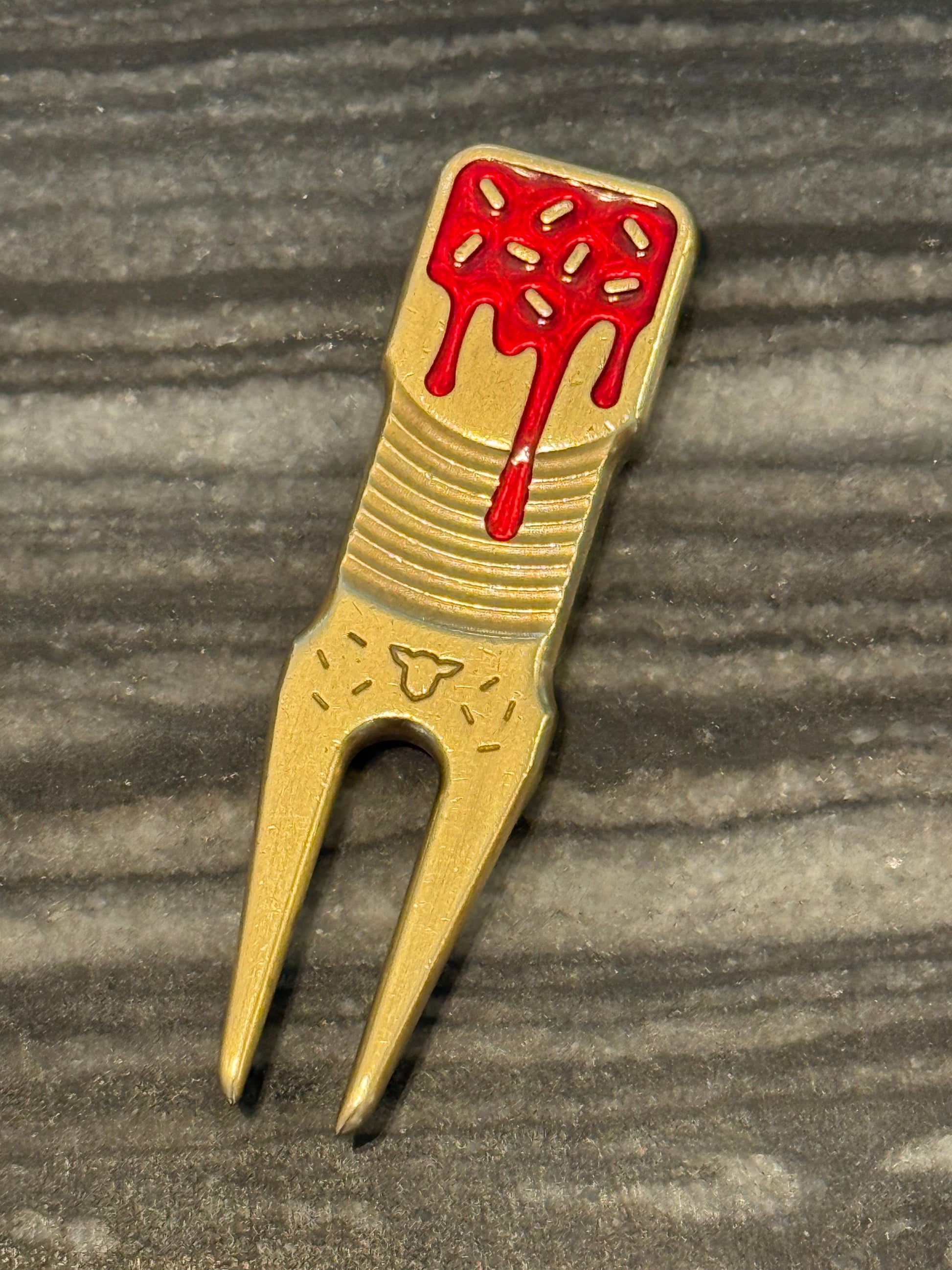 Tyson Lamb Crafted Red and Blue Eclair Divot Tool