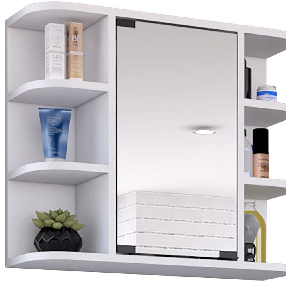 24" White Wood Freestanding Bathroom Vanity With Sink And Medicine Cabinet With Mirror