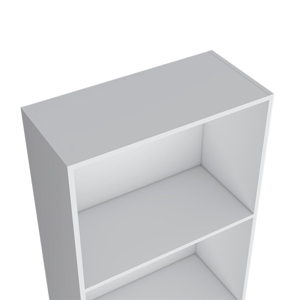 71" White Wood Four Tier Bookcase
