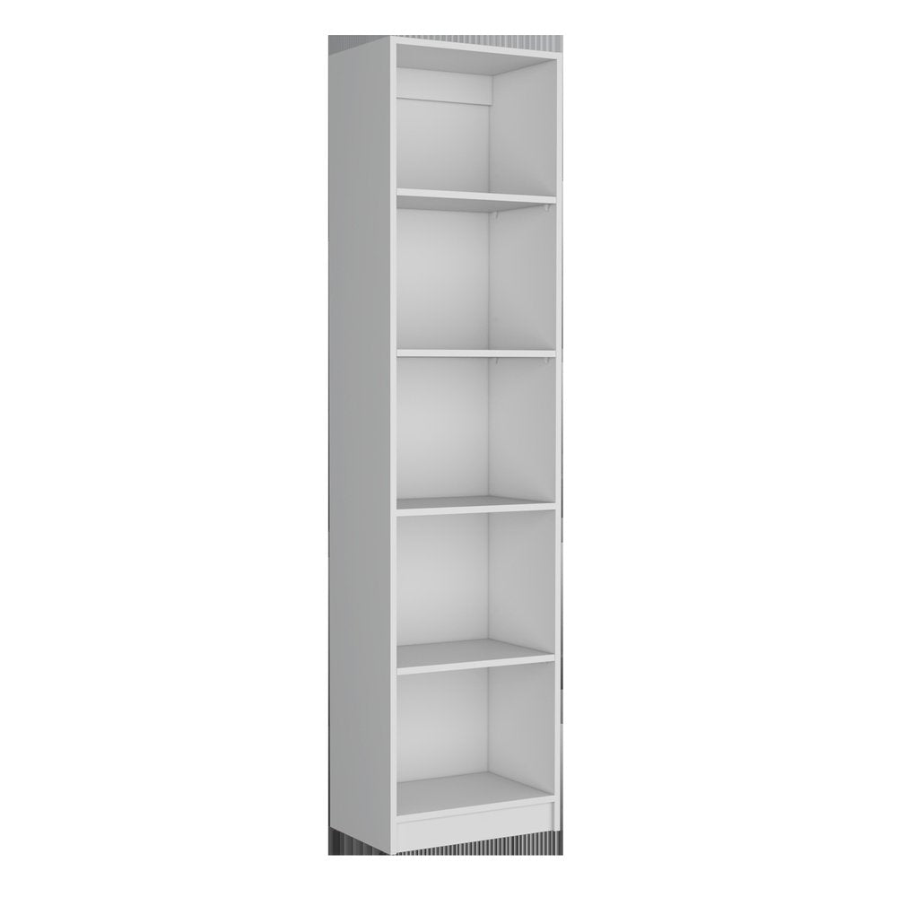 Set of Three White Wood Fourteen Tier Modular Bookcase