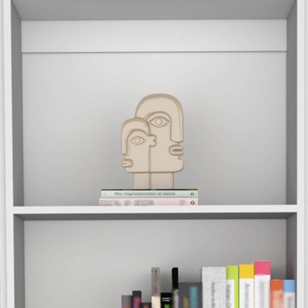 Set of Three White Wood Ten Tier Modular Bookcase with Four Doors