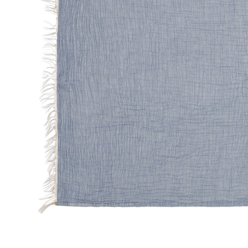 47" X 60" Beige Cotton Woven Turkish Towel Throw Blanket with Fringe