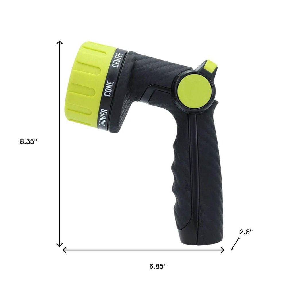 8" Black And Light Green Zinc Alloy Garden Thumb Control Nozzle Water Spraye