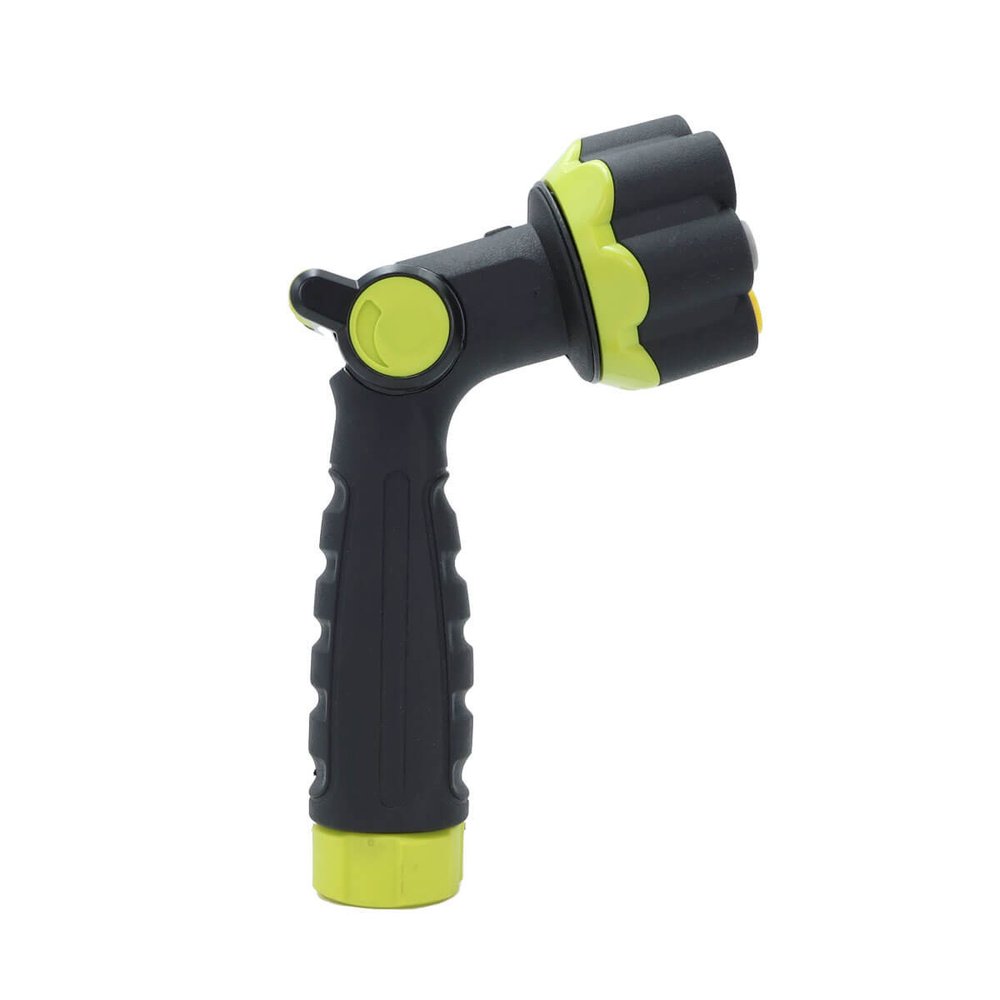 8" Black And Light Green Zinc Alloy Garden Thumb Control Nozzle Water Spraye