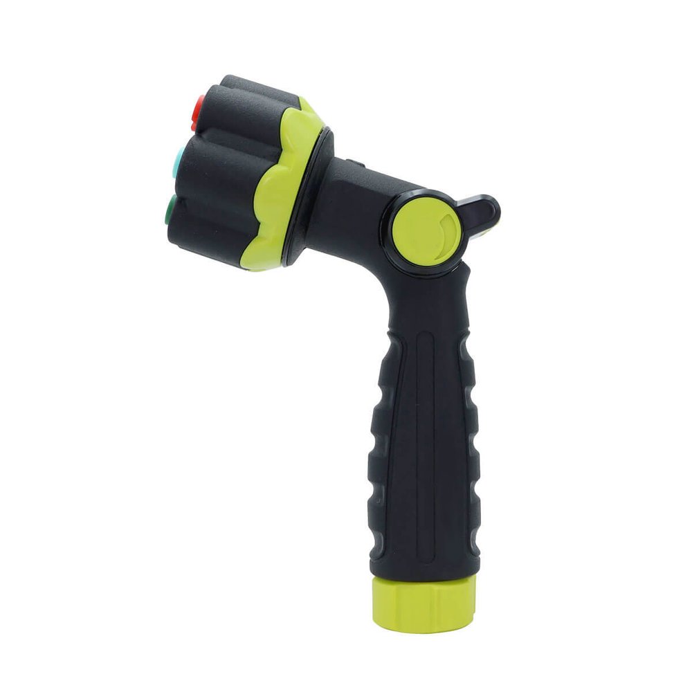 8" Black And Light Green Zinc Alloy Garden Thumb Control Nozzle Water Spraye