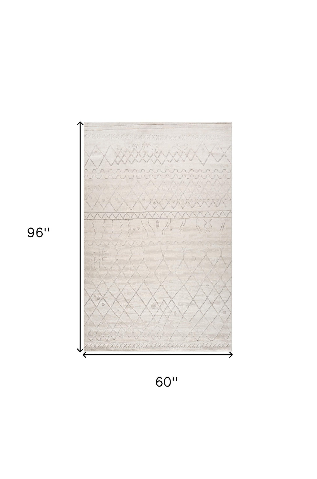 5' X 8' Gray and Beige Abstract Distressed Area Rug