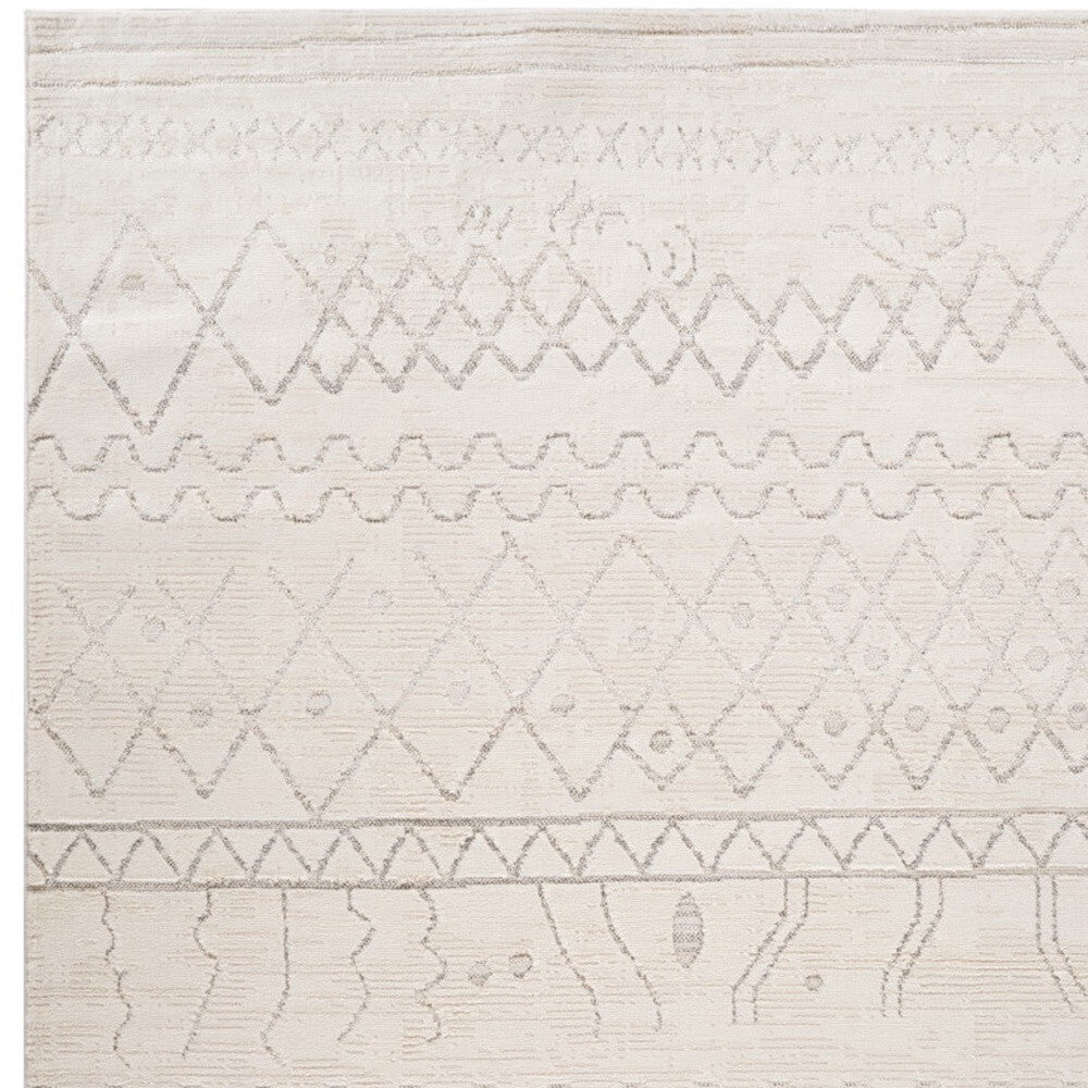 5' X 8' Gray and Beige Abstract Distressed Area Rug
