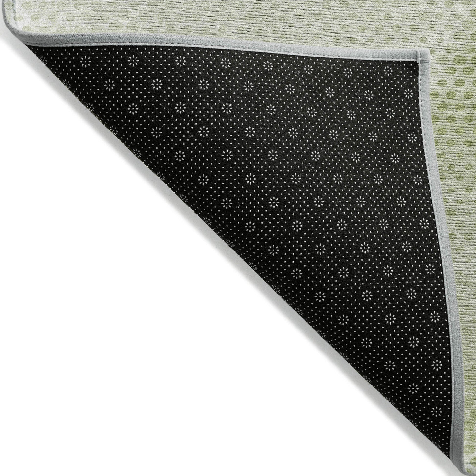 8' Runner Mint Green Geometric Washable Non Skid Indoor Outdoor Runner Rug
