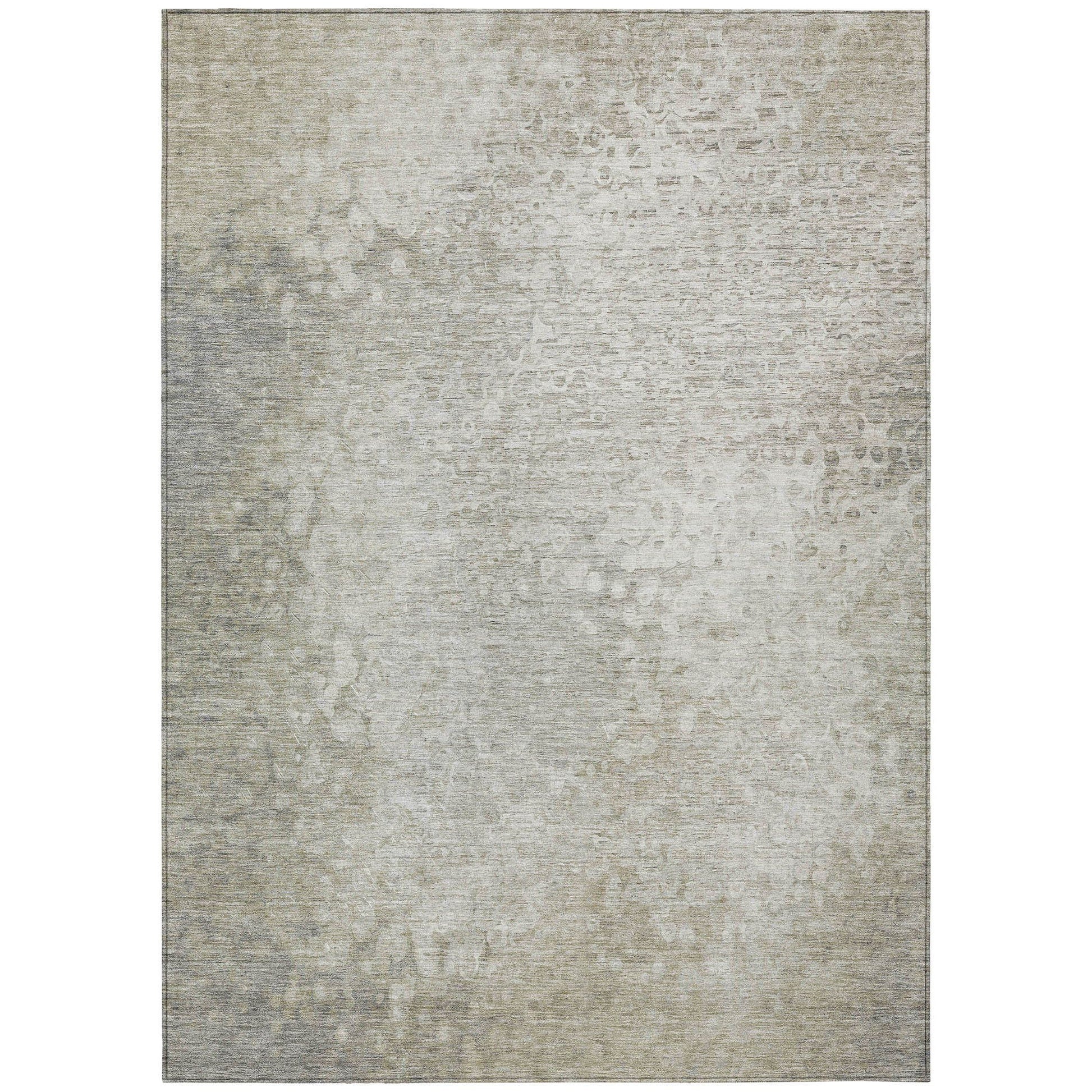 3' X 5' Beige Washable Non Skid Indoor Outdoor Area Rug