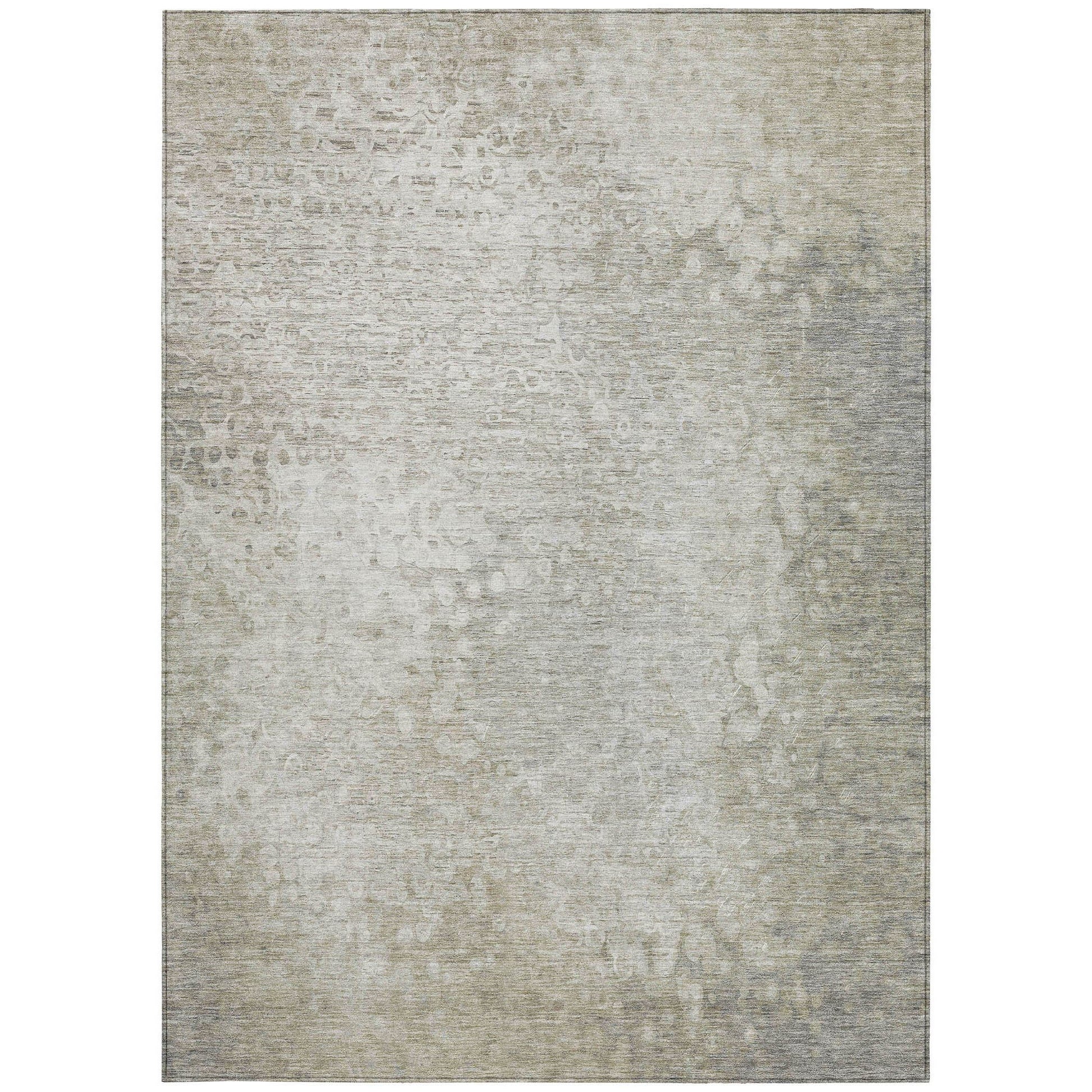 3' X 5' Beige Washable Non Skid Indoor Outdoor Area Rug