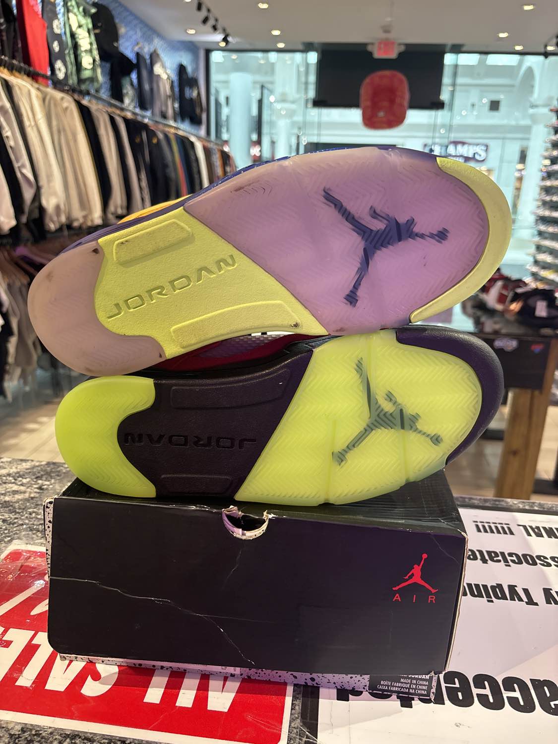 PRE OWNED Jordan 5 Retro What The