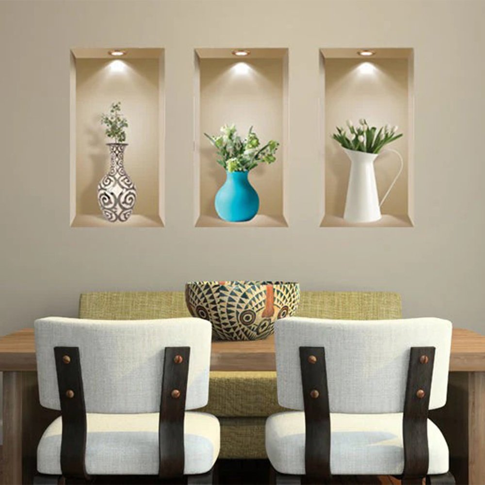 Set of Three Asa Faux Niche 3D Peel and Stick Wall Decals