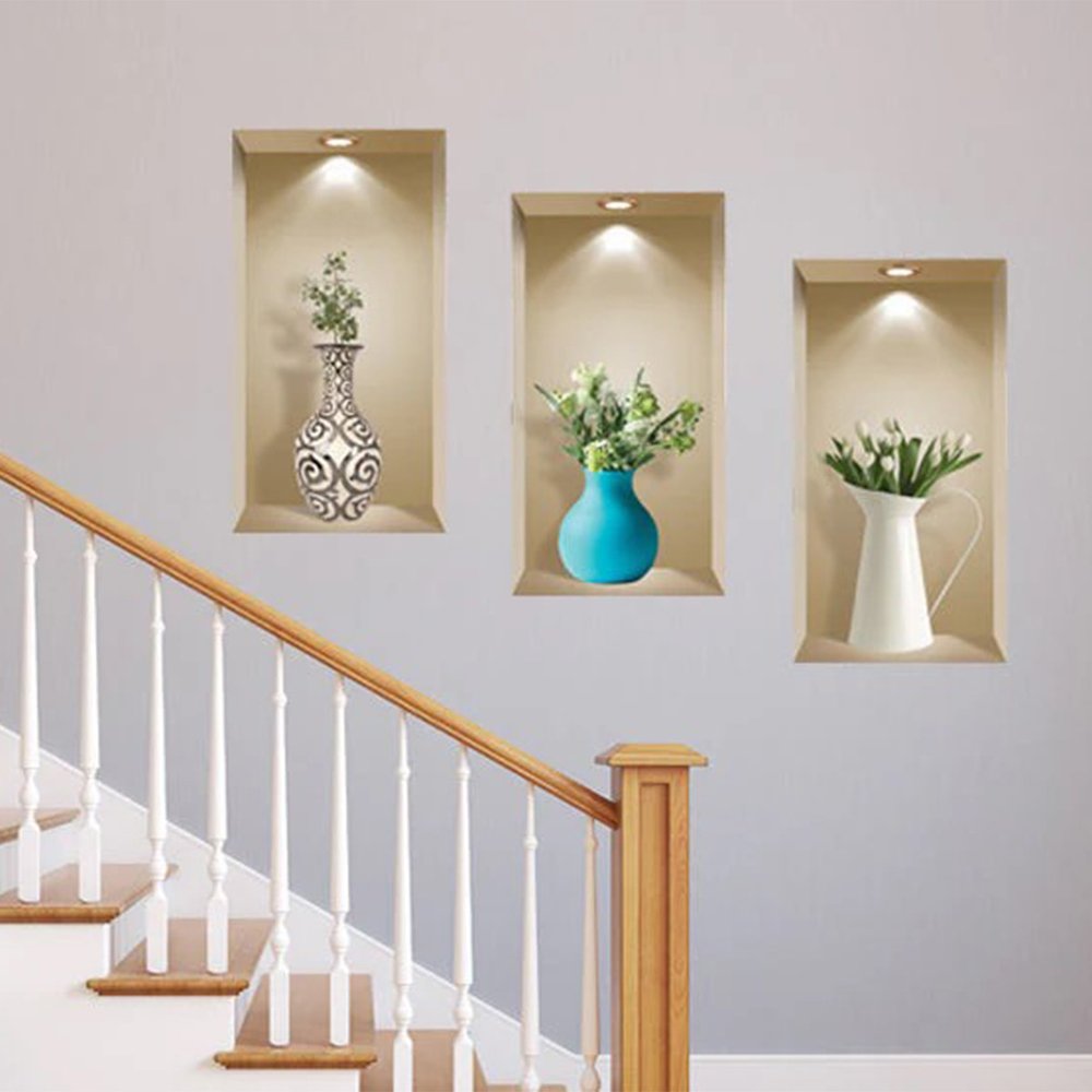 Set of Three Asa Faux Niche 3D Peel and Stick Wall Decals