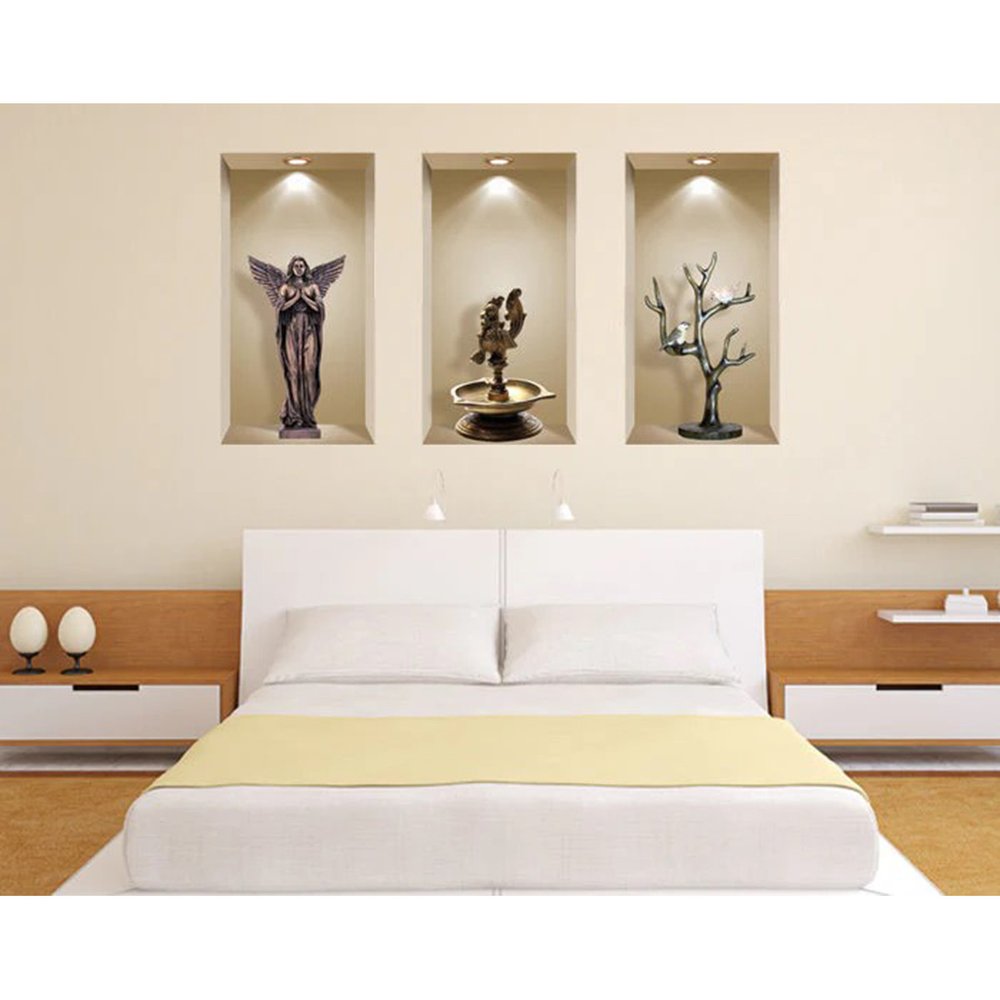 Set of Three Aca Faux Niche 3D Peel and Stick Wall Decals