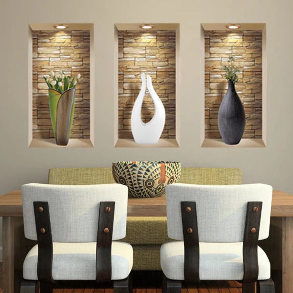 Set of Three Gus Faux Niche 3D Peel and Stick Wall Decals
