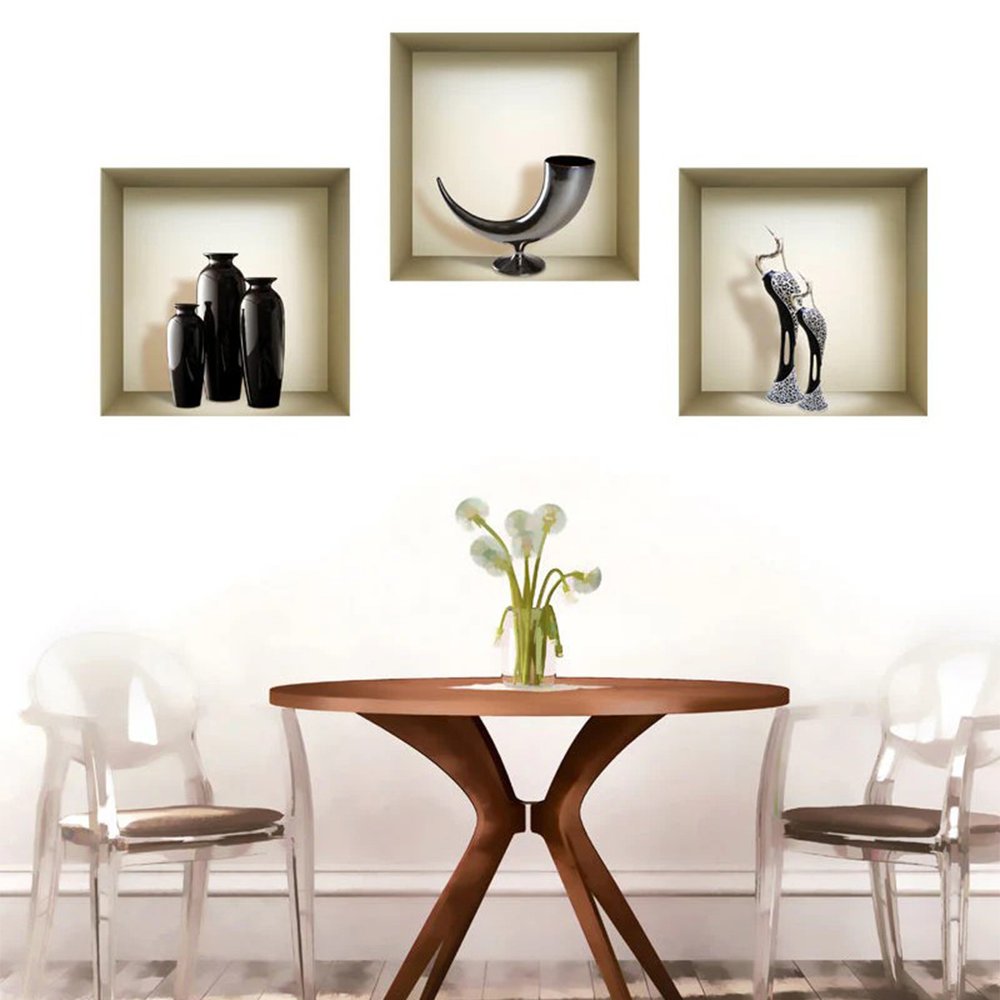 Set of Three Max Faux Niche 3D Peel and Stick Wall Decals