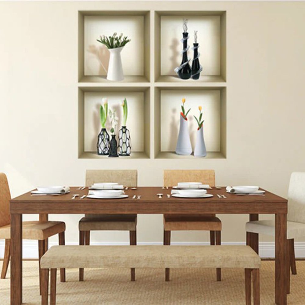 Set of Four jay Faux Niche 3D Peel and Stick Wall Decals