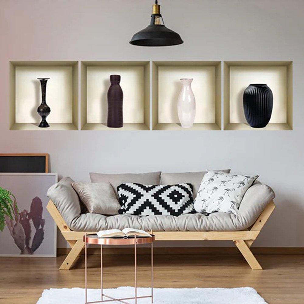 Set of Four Eve Faux Niche 3D Peel and Stick Wall Decals