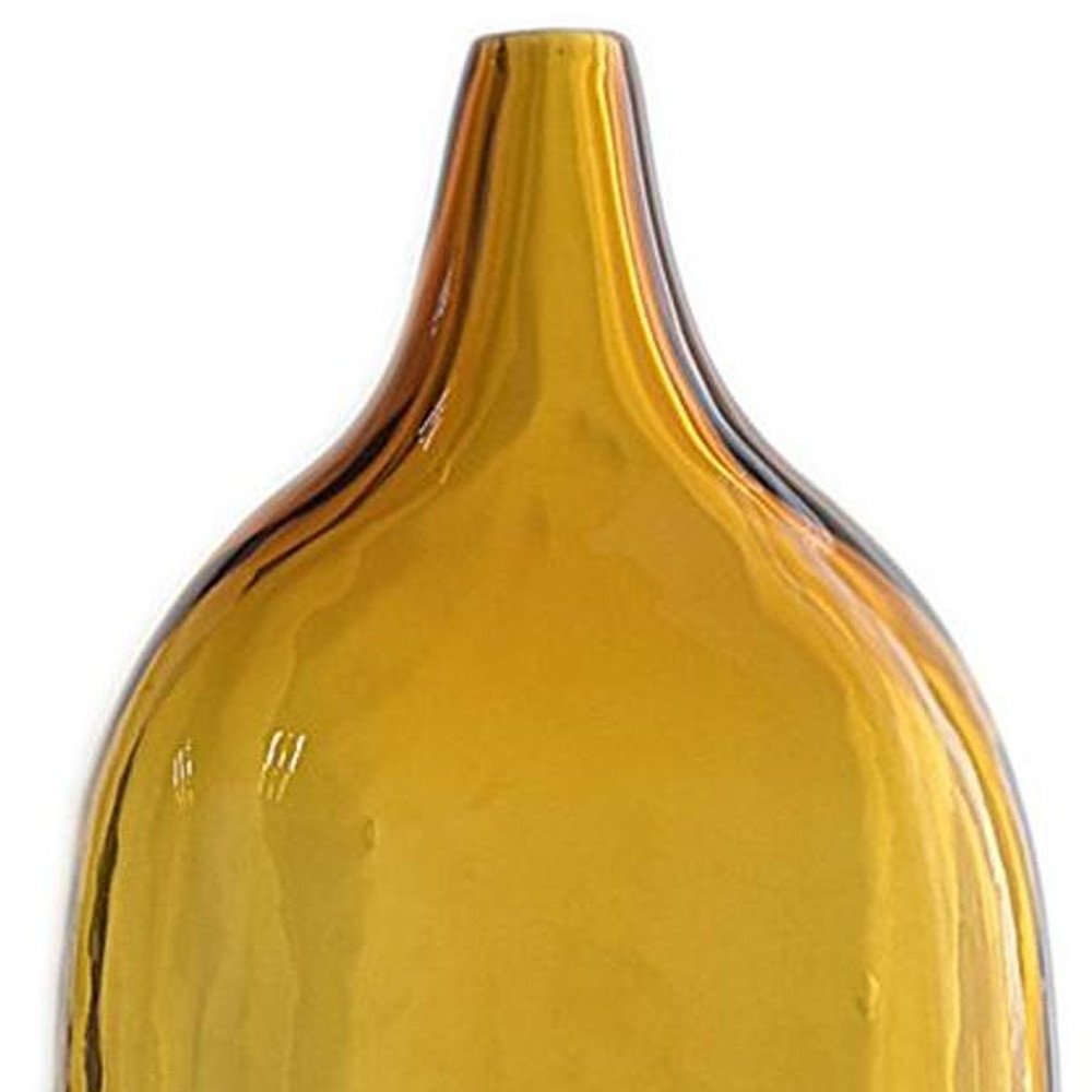 12" Amber Bud Glass Decorative Bottle