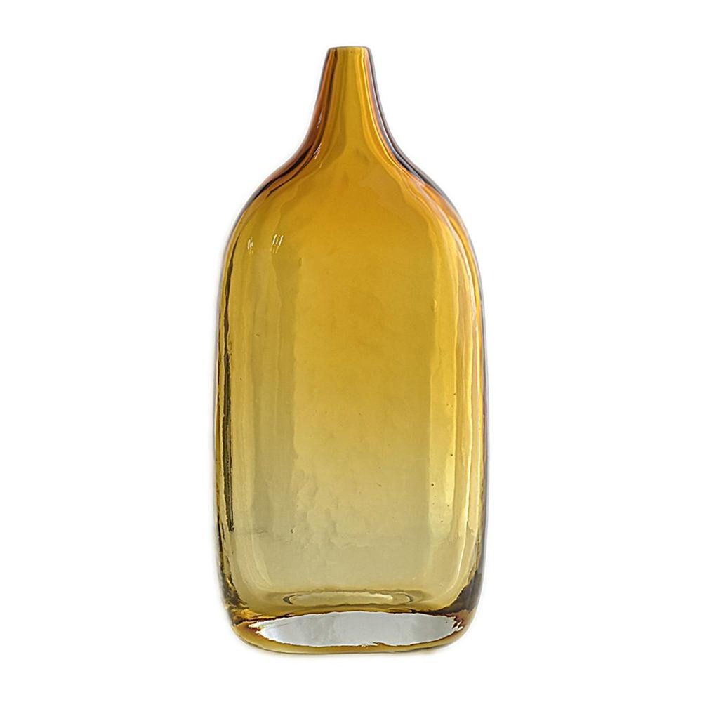 12" Amber Bud Glass Decorative Bottle